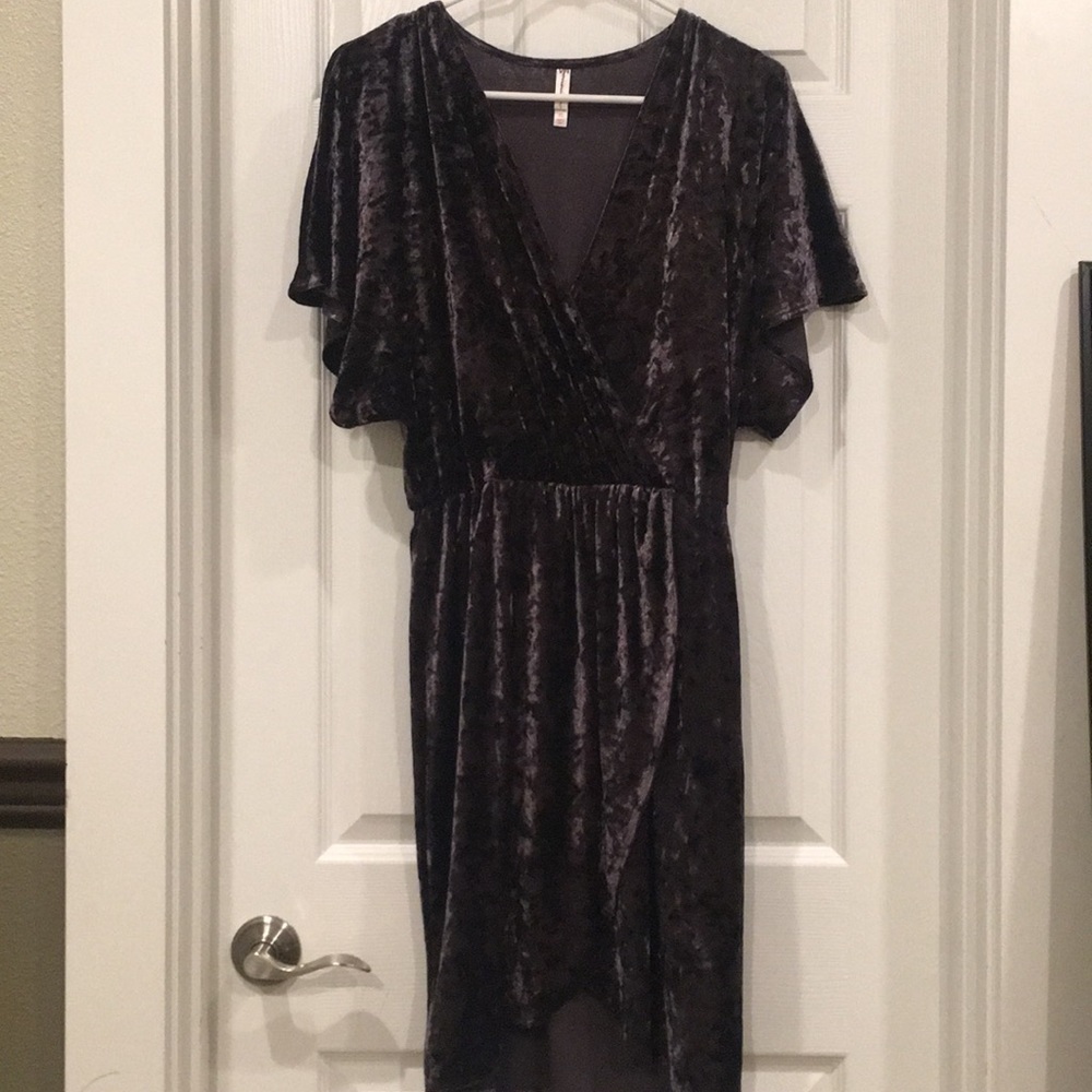 Dark purple velvet dress